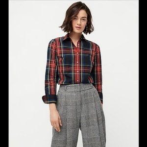 J. Crew Tartan Plaid Button Down Shirt, Size 0